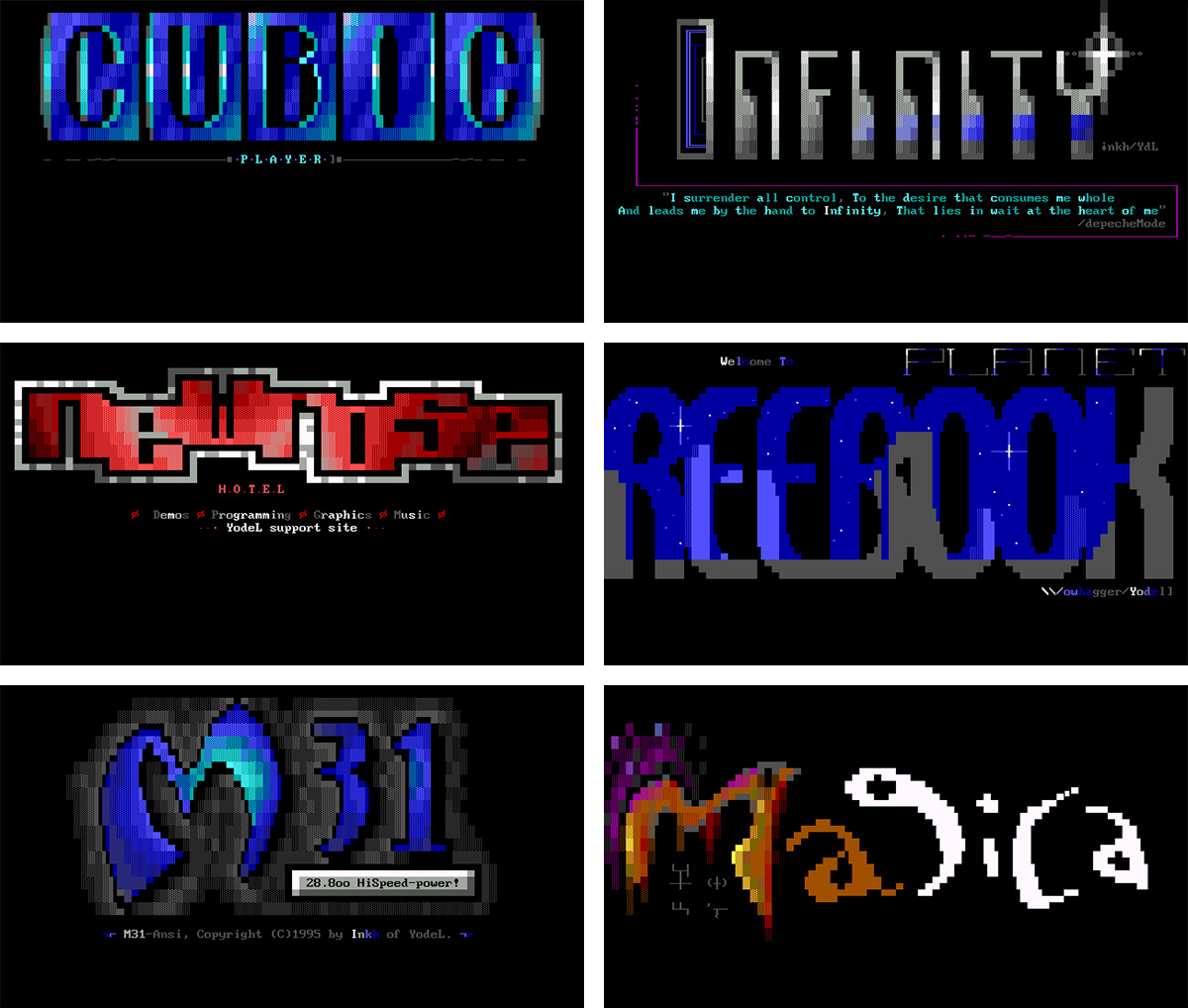 Collage of old ANSI graphics