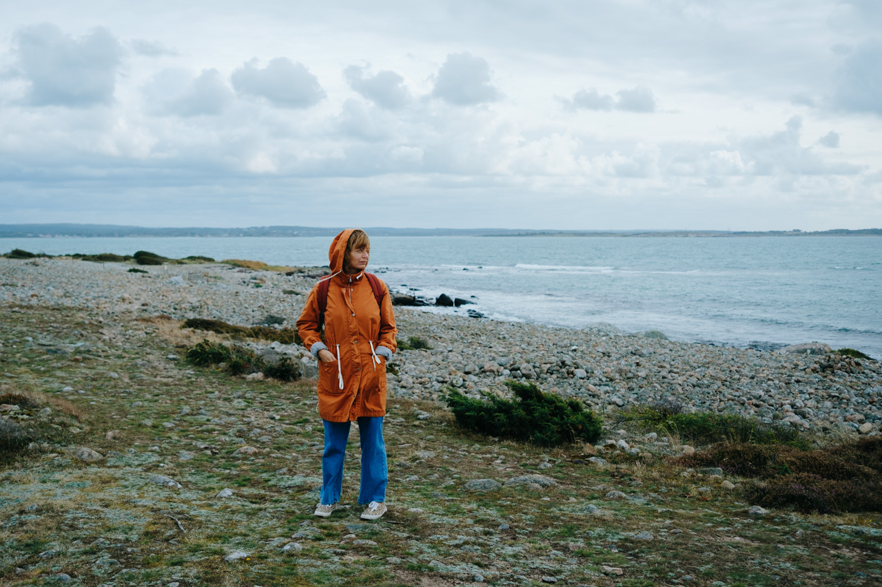 Anna standing by the beach in Åsa nature reserve